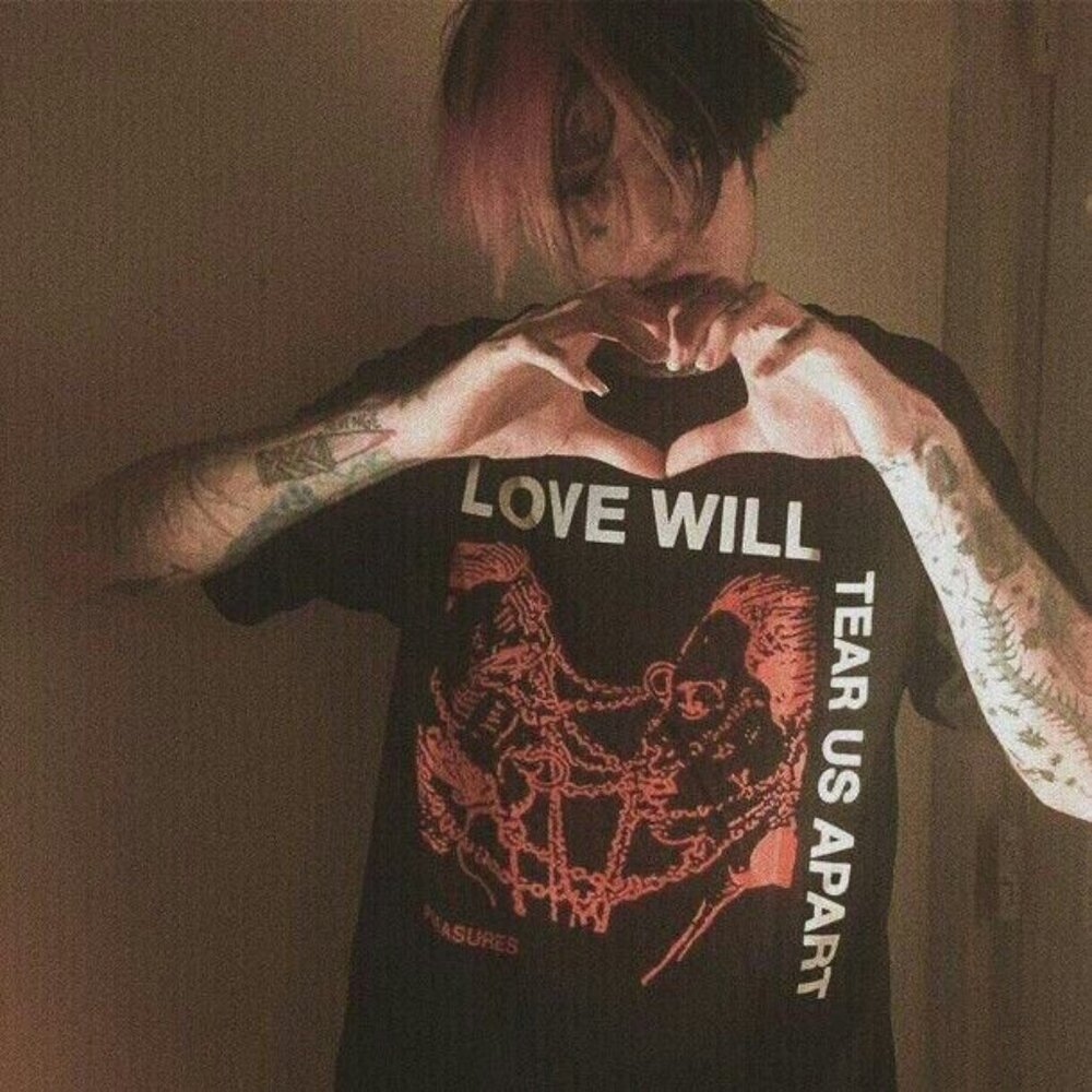 lil peep pleasures love will tear us apart size L emo rap punk emo post punk
